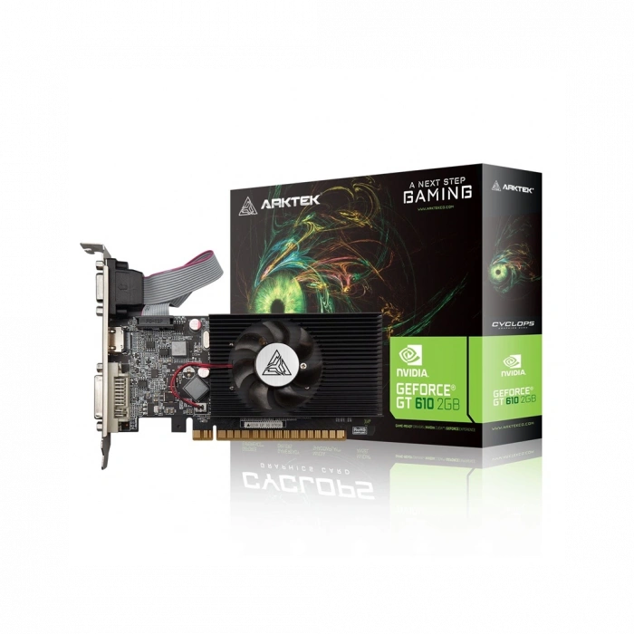 ARKTEK CYCLOPS, AKN610D3S2GL1, GT610, 2Gb, GDDR3, 64Bit, 1xD-Sub, 1xDVI, 1xHDMI Ekran Kartı