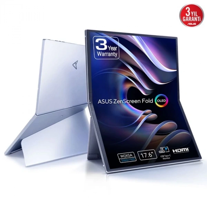 ASUS 17.3 OLED ZEN SCREEN FOLD MQ17QH 0.2MS 60HZ mHDMI-TYPEC KATLANABİLİR TAŞINABİLİR MONİRTÖR 2560X1920