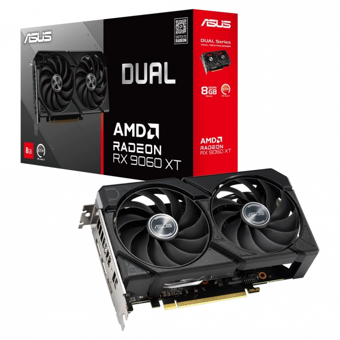 ASUS DUAL-RX9060XT-8G, 8Gb, 128Bit, GDDR6, 1xHDMI, 2xDP, GAMING Ekran Kartı