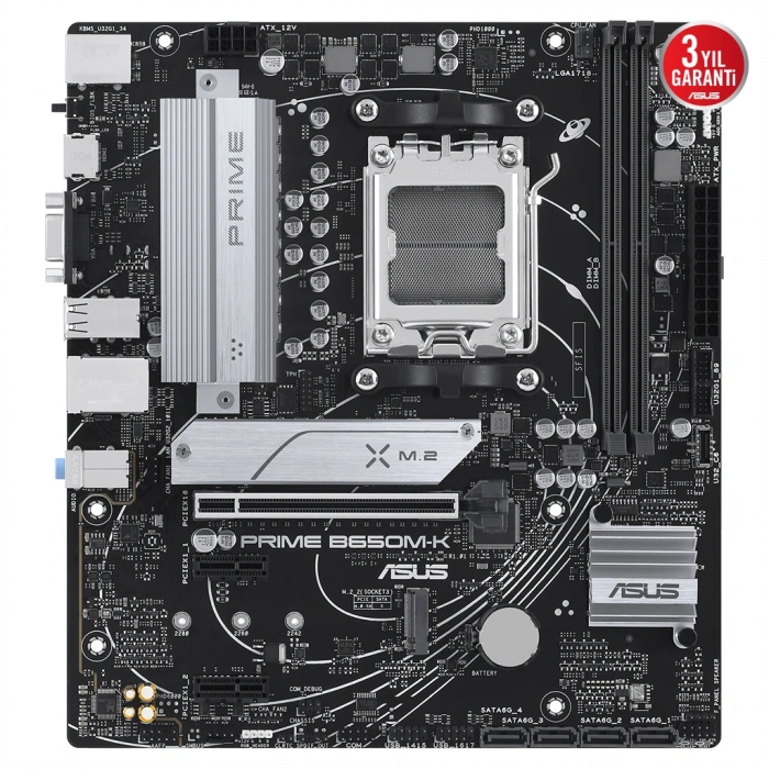 ASUS PRIME B650M-K, 2xDDR5, 2x M.2, D-SUB, HDMI, AM5 Soket Anakart