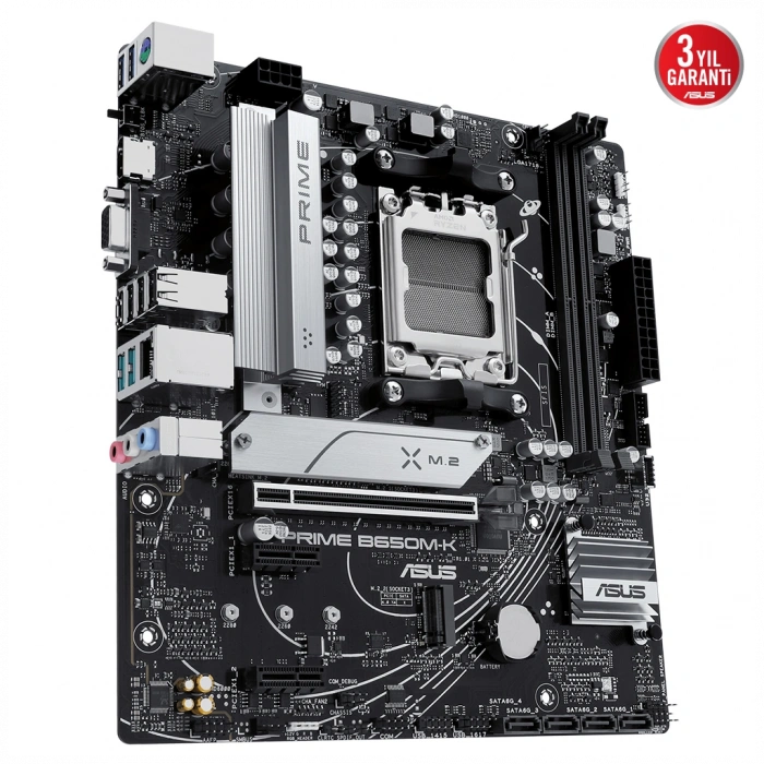 ASUS PRIME B650M-K, 2xDDR5, 2x M.2, D-SUB, HDMI, AM5 Soket Anakart