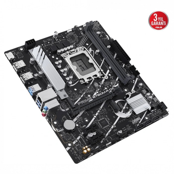ASUS PRIME B760M-R D4, 2xDDR4, 2x M.2, HDMI, 12-13-14.Nesil, LGA1700 Soket, Anakart