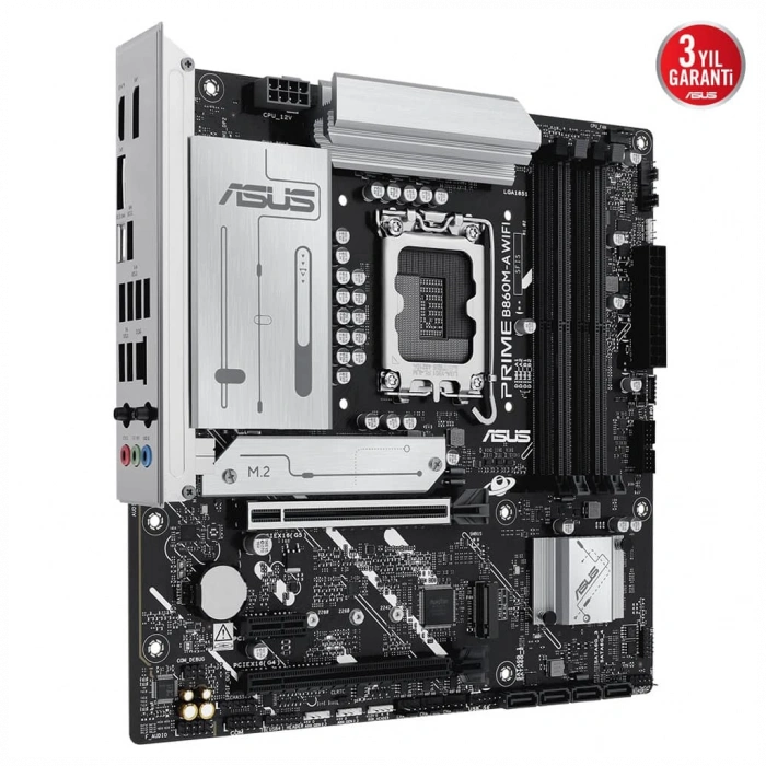 ASUS PRIME B860M-A WIFI, 4xDDR5 2x M.2, HDMI, 2xDP, Wİ-Fİ 6E, Bluetooth v5.3, Type-C, Intel Core Ultra CPU(Seri 2), LGA1851 Soket Anakart