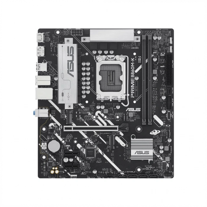 ASUS PRIME B860M-K, 8800MHz, 2xDDR5 2xM.2, HDMI, DP, Intel Core Ultra CPU(Seri 2), LGA1851 Soket Anakart