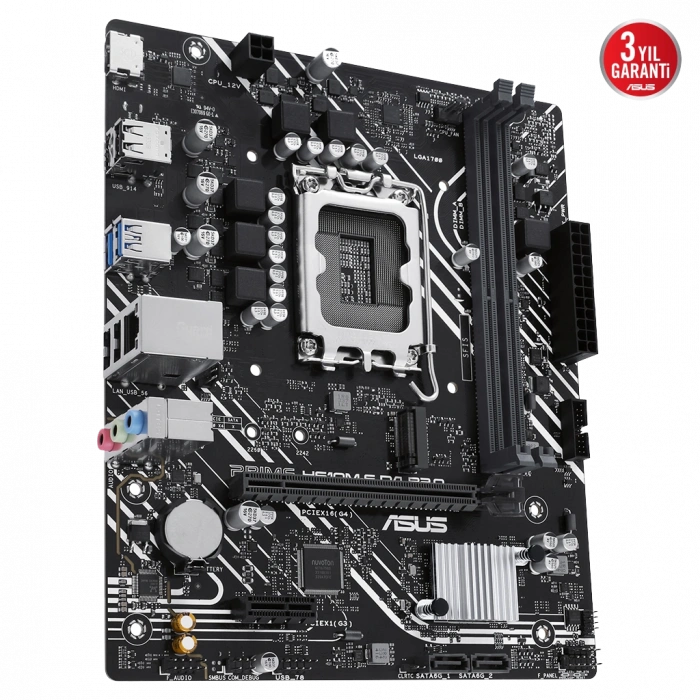 ASUS PRIME H610M-F D4 R2.0-SI, 2xDDR4, M.2, HDMI, 12-13.14.Nesil, LGA1700 Soket, Anakart (Bulk)