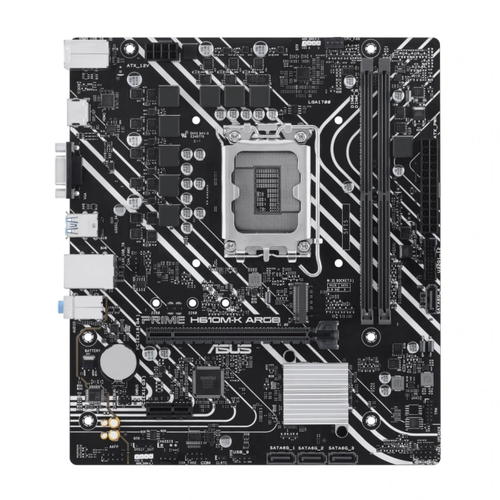 ASUS PRIME H610M-K ARGB, 2xDDR5, M.2,D-SUB, HDMI,12-13.14.Nesil, LGA1700 Soket, Anakart