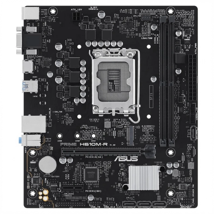 ASUS PRIME H610M-R-SI, 2xDDR5, M.2, D-SUB, DP, HDMI, 12-13.14.Nesil, LGA1700 Soket, Anakart