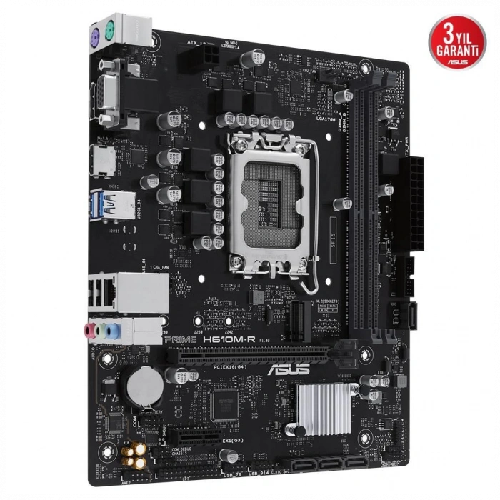ASUS PRIME H610M-R-SI, 2xDDR5, M.2, D-SUB, DP, HDMI, 12-13.14.Nesil, LGA1700 Soket, Anakart
