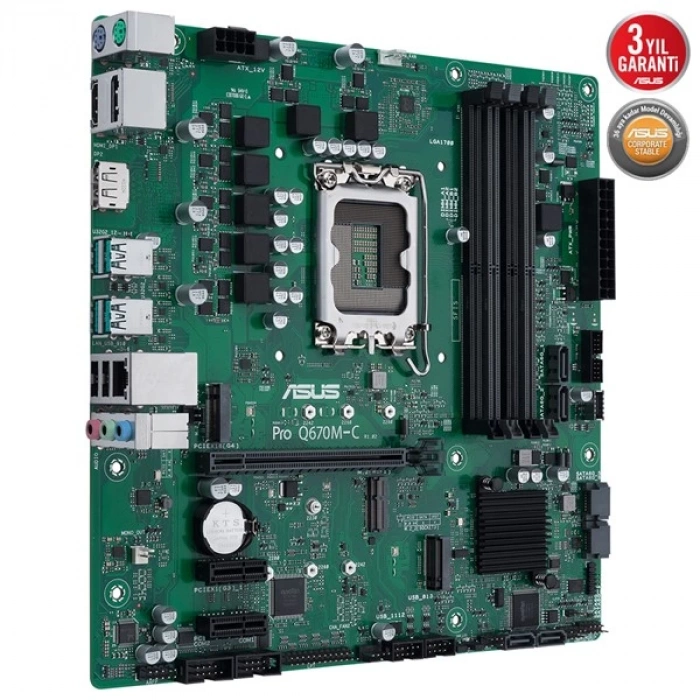 ASUS PRO Q670M-C CSM DDR5 HDMI DP PCIe 16X v5.0 1700p mATX Kurumsal Anakart