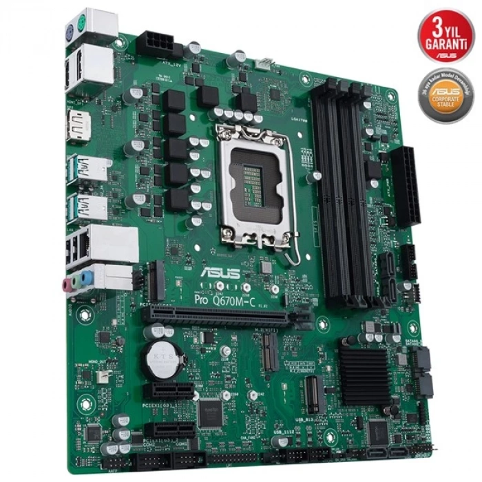 ASUS PRO Q670M-C CSM DDR5 HDMI DP PCIe 16X v5.0 1700p mATX Kurumsal Anakart