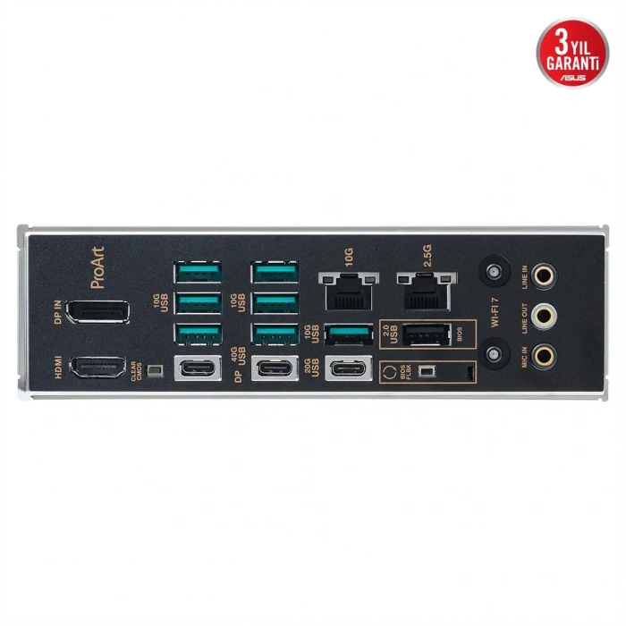 ASUS PROART X870E-CREATOR WIFI, 4xDDR5, 4xM.2, HDMI, DP, Type-C, PCIe 5.0, Wi-Fi 7, Bluetooth v5.4, AM5 Soket GAMING Anakart