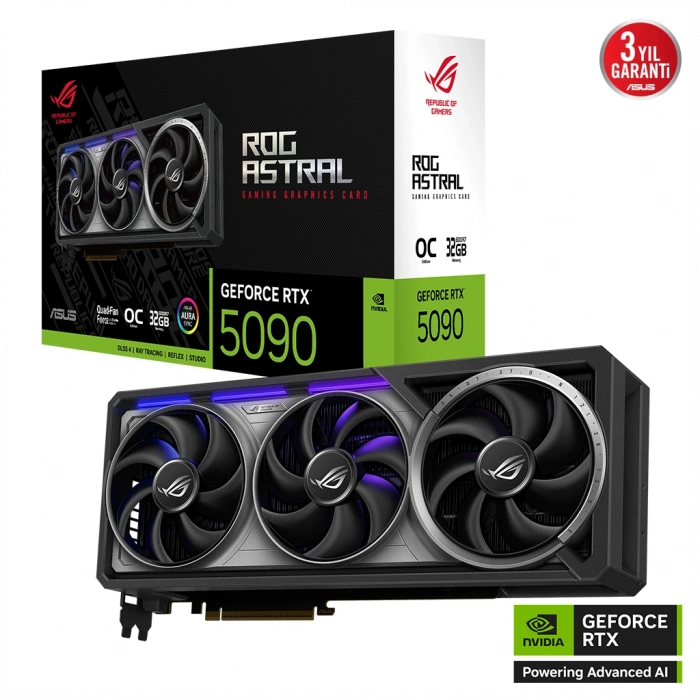 ASUS ROG-ASTRAL-RTX5090-O32G-GAMING, 32Gb, 512Bit, GDDR7, 2xHDMI, 3xDP GAMING Ekran Kartı