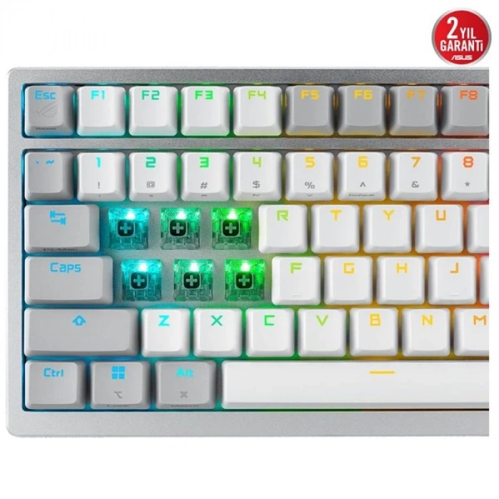 ASUS ROG Azoth ROG NX Snow Switch RGB Kablosuz Türkçe Mekanik Beyaz Gaming Klavye