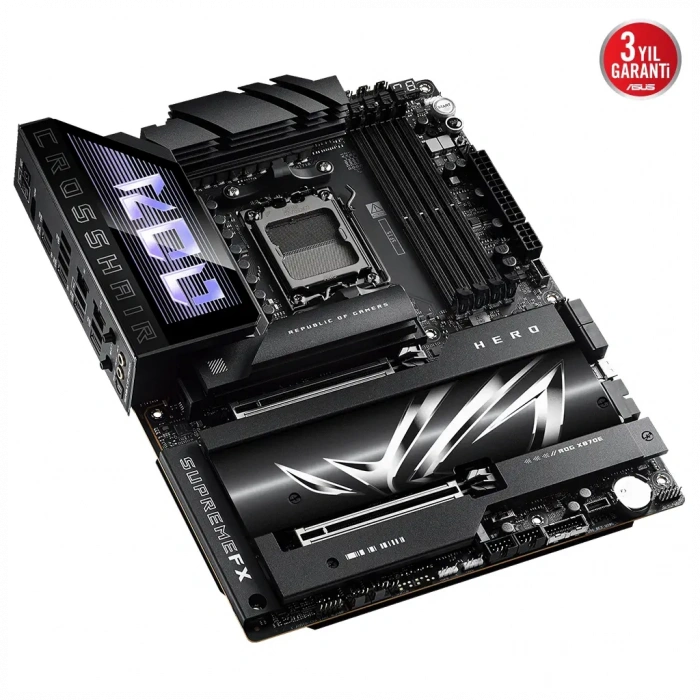 ASUS ROG CROSSHAIR X870E HERO, 4xDDR5, 5xM.2, HDMI, DP, Type-C, PCIe 5.0, 2xWi-Fi 7, Bluetooth v5.4, AM5 Soket GAMING Anakart