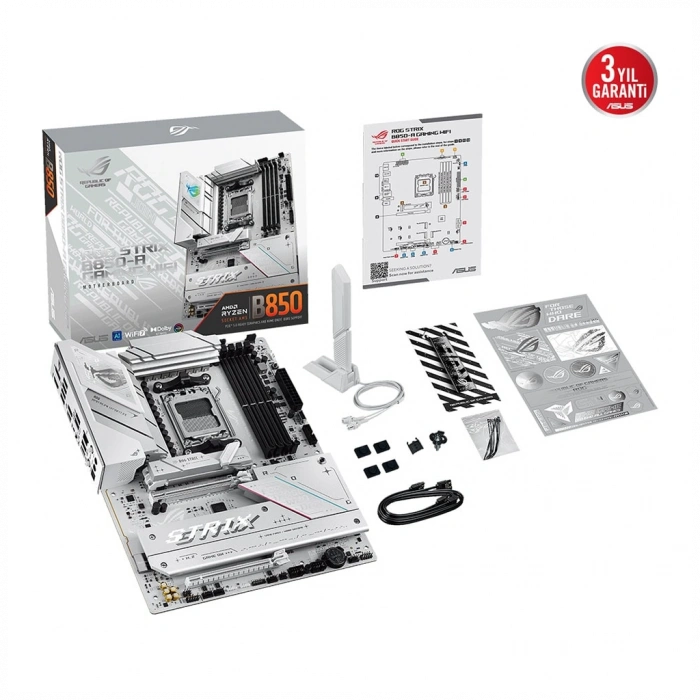 ASUS ROG STRIX B850-A GAMING WIFI, 4xDDR5, 4x M2, HDMI, DP, 2xType-C, Wi-Fi 7, Bluetooth v5.4, AM5 Soket GAMING Anakart