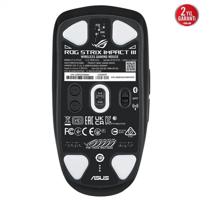 ASUS ROG STRIX IMPACT III 36000dpi KABLOSUZ GAMNG MOUSE