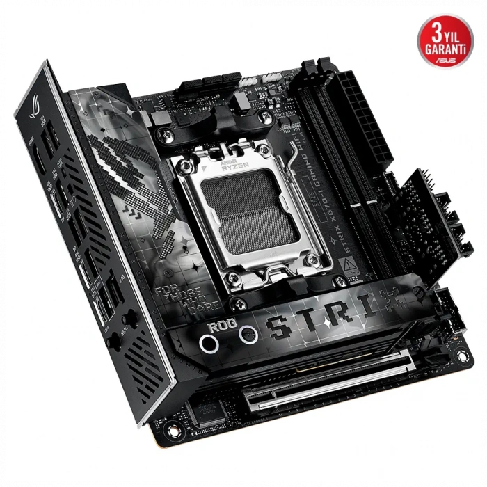 ASUS ROG STRIX X870-I GAMING WIFI, 2xDDR5, 2xM.2, HDMI, DP, Type-C, Wi-Fi 7, Bluetooth v5.4, Mini ITX, AM5 Soket GAMING Anakart