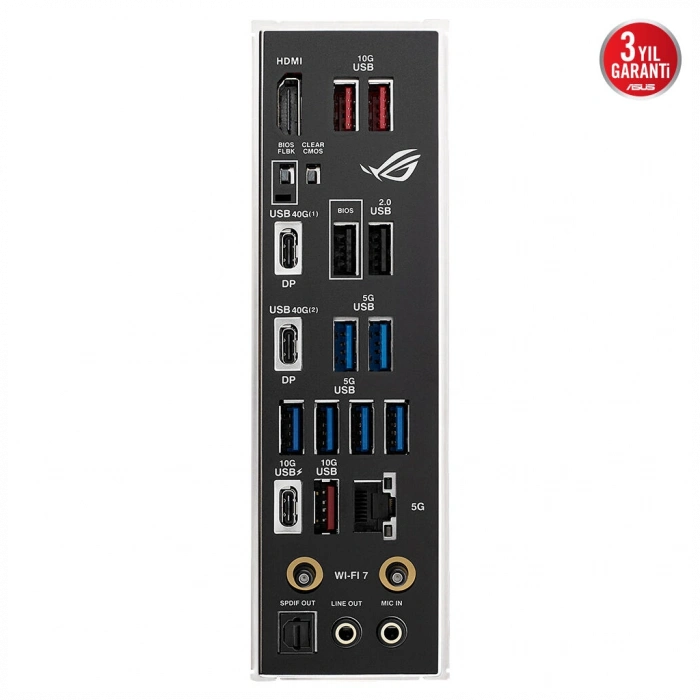 ASUS ROG STRIX X870E-H GAMING WIFI7, 4xDDR5, 4xM.2, DP, HDMI, Type-C, PCIe 5.0, Wi-Fi 7, Bluetooth v5.4, AM5 Soket GAMING Anakart