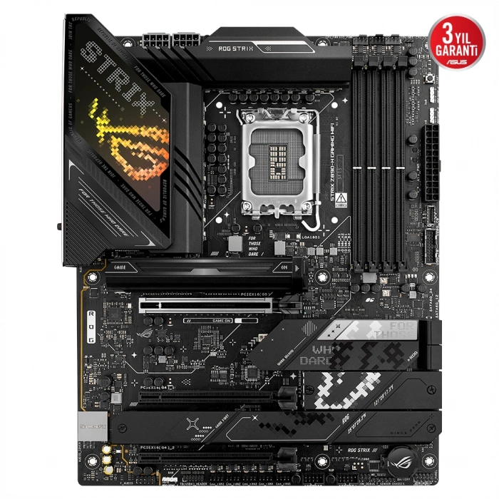 ASUS ROG STRIX Z890-H GAMING WIFI, 9066MHz, 4xDDR5, 4x M.2, HDMI, DP, Type-C, Wi-Fi 7, Bluetooth 5.4, Intel Core Ultra CPU(Seri 2), LGA1851 Soket, Gaming Anakart