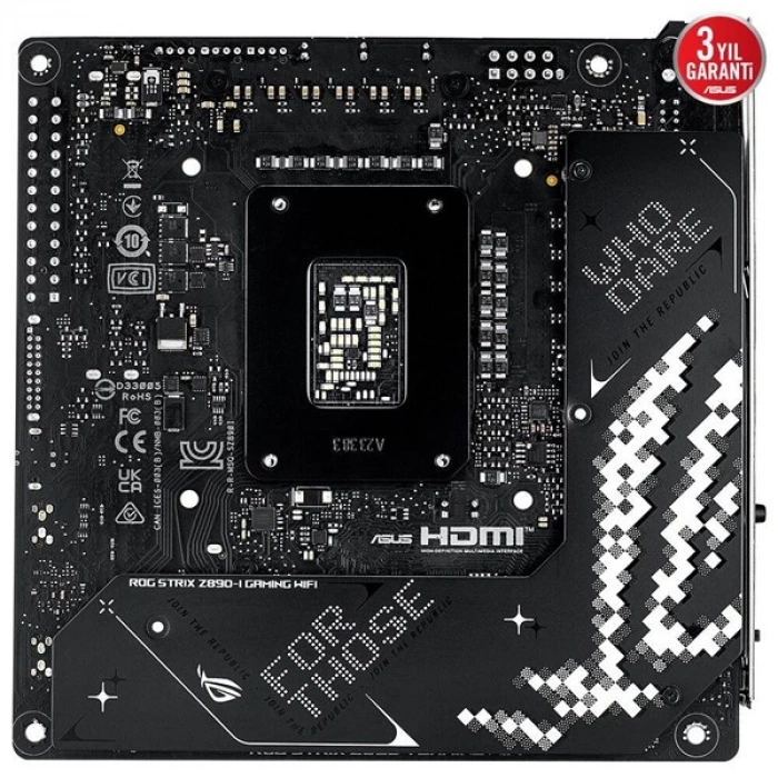 ASUS ROG STRIX Z890-I GAMING WIFI7 DDR5 HDMI-DP PCIE 5.0 1851p mITX
