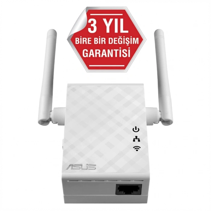 ASUS RP-N12, N300, 300Mbps, 2.4GHz WPS Butonu, 1Port Megabit Lan, Menzil Genişletici