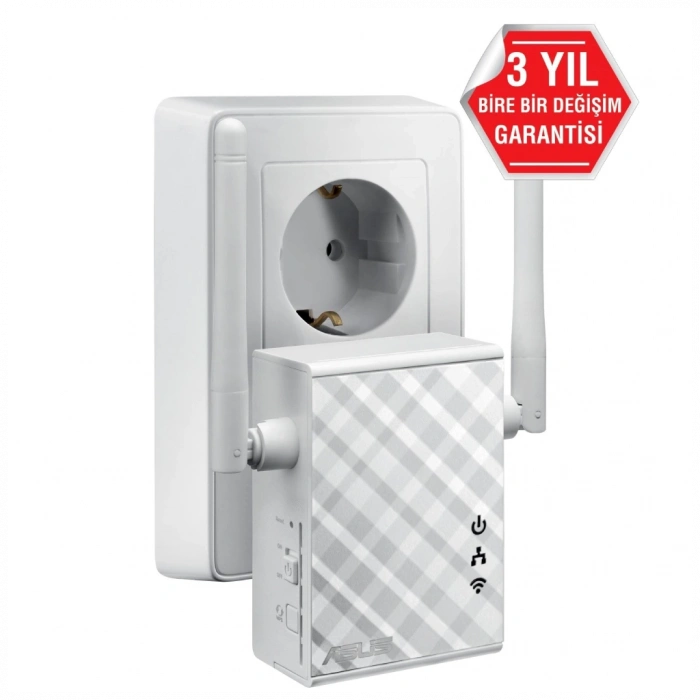 ASUS RP-N12, N300, 300Mbps, 2.4GHz WPS Butonu, 1Port Megabit Lan, Menzil Genişletici