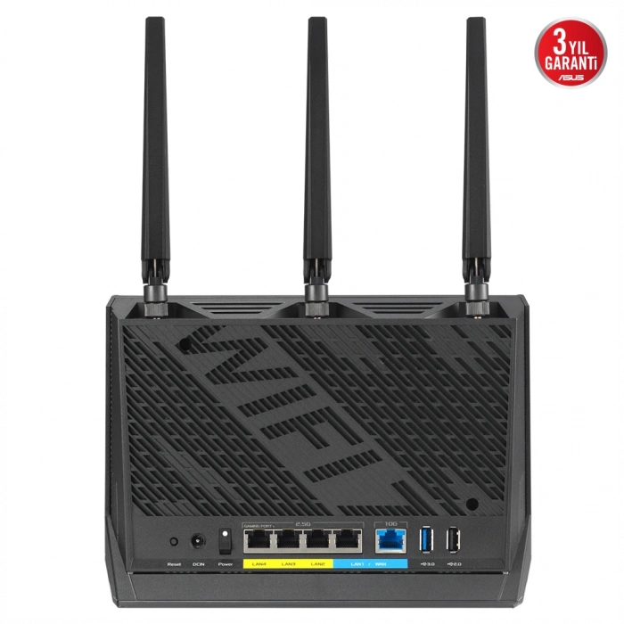 ASUS RT-BE86U, BE6800, 4 Port, 6800Mbps, Dual Band, WİFİ 7, AiMesh, AiProtection Pro, Gigabit Extendable Router