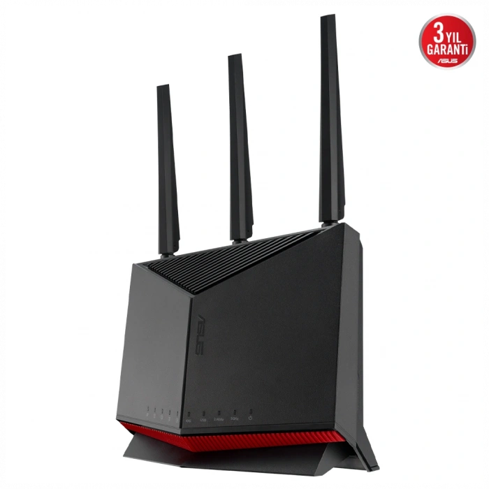 ASUS RT-BE86U, BE6800, 4 Port, 6800Mbps, Dual Band, WİFİ 7, AiMesh, AiProtection Pro, Gigabit Extendable Router