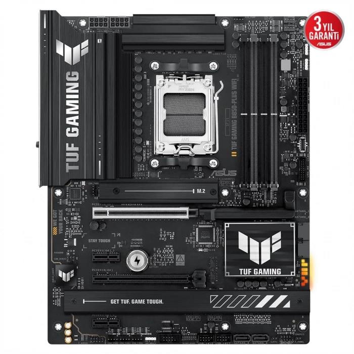 ASUS TUF GAMING B850-PLUS WIFI, 4xDDR5, 3x M.2, HDMI, DP, Type-C, Wi-Fi 7, Bluetooth v5.4, AM5 Soket GAMING Anakart