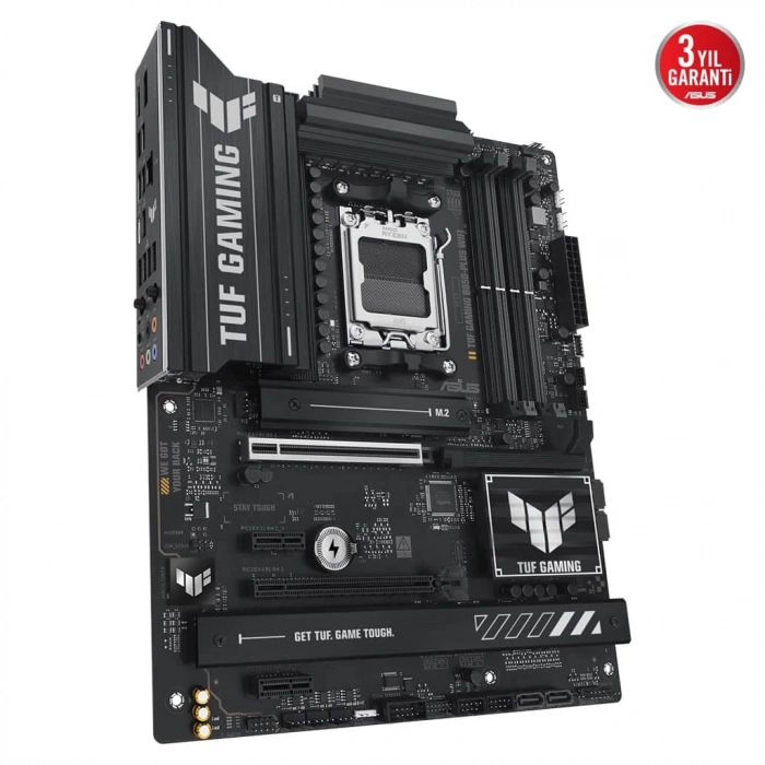 ASUS TUF GAMING B850-PLUS WIFI, 4xDDR5, 3x M.2, HDMI, DP, Type-C, Wi-Fi 7, Bluetooth v5.4, AM5 Soket GAMING Anakart