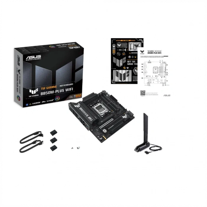ASUS TUF GAMING B850M-PLUS WIFI, 4xDDR5, 3x M.2, HDMI, DP, Type-C, Wi-Fi 6E, Bluetooth v5.3, AM5 Soket GAMING Anakart