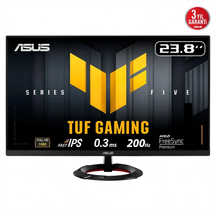 ASUS TUF GAMING VG249Q5R 23,8" 0.3ms, 200Hz, Full HD, DP, 2xHDMI, Hoparlör, Fast IPS LED, ELMB Sync Premium, GAMING Monitör