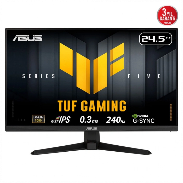 ASUS TUF GAMING VG259QM5A 24,5" 0.3ms, 240Hz, Full HD, DP, 2xHDMI, Hoparlör, Fast IPS LED, ELMB Sync Premium, GAMING Monitör