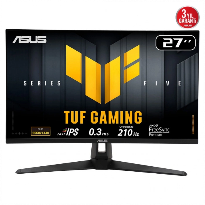 ASUS TUF GAMING VG27AQ5A 27" 0.3ms, 210Hz, QHD, DP, 2xHDMI, USB, Hoparlör, Fast IPS LED, ELMB Sync Premium, GAMING Monitör