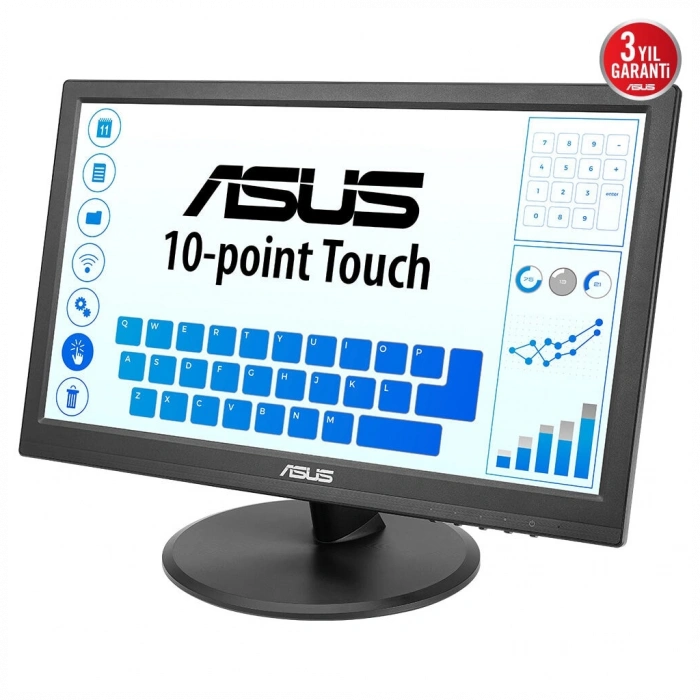 ASUS VT169HE 15.6" 5ms, 60Hz, Dokunmatik, HDMI, D-Sub, Düşük Mavi Işık, FreeSync, IPS Panel Monitör