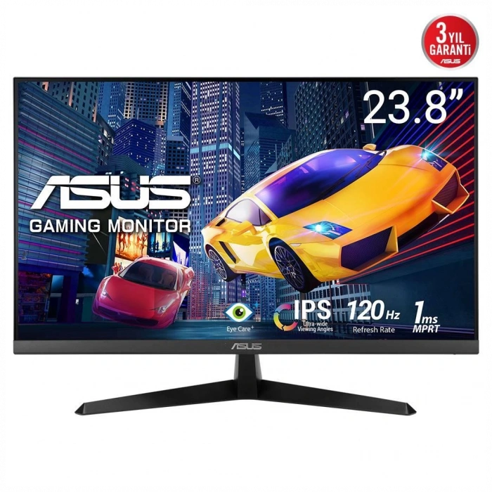 ASUS VY249HGR 23.8" 1ms, 120Hz, Full HD, HDMI, D-Sub, IPS LED, Anti Bakteriyel, Mavi Işık Filtresi, Eye Care, GAMING Monitör