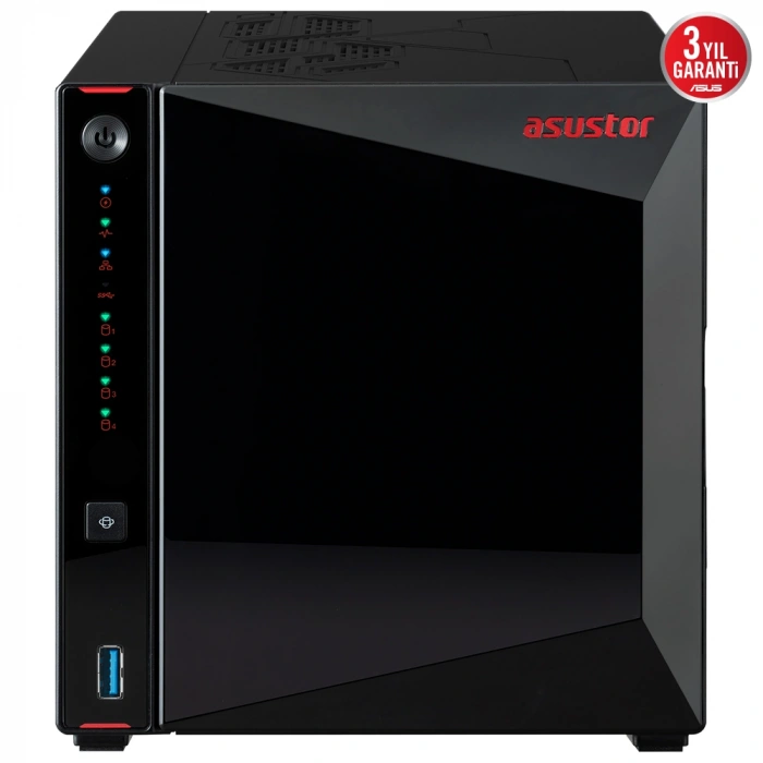 ASUSTOR 4diskli Celeron N5105 QC-8GB RAM-2-2.5GbE Nas Server AS5404T (47911)