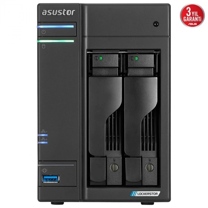 ASUSTOR AS6702T-8GB CELERON QC N5105 8GB RAM-2-diskli Nas Server (Disksiz)