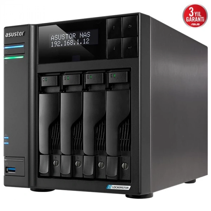 ASUSTOR LOCKERSTOR 4 Gen2 AS6704T-8GB CELERON N5105-8GB RAM-4diskli Nas Server (Disksiz)