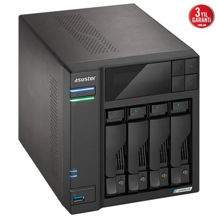 ASUSTOR LOCKERSTOR 4 Gen2 AS6704T CELERON N5105-4GB RAM-4diskli Nas Server (Disksiz)