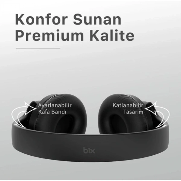 BİX BH2-BK Siyah SOUNDCRAFT BH2 KATLANABİLİR KULAKÜSTÜ KABLOSUZ KULAKLIK