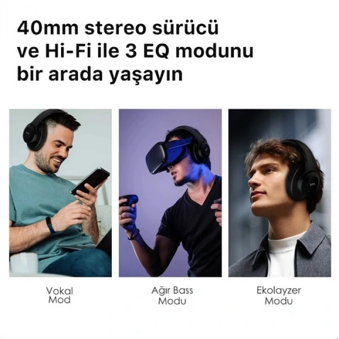 BİX BH2-BK Siyah SOUNDCRAFT BH2 KATLANABİLİR KULAKÜSTÜ KABLOSUZ KULAKLIK