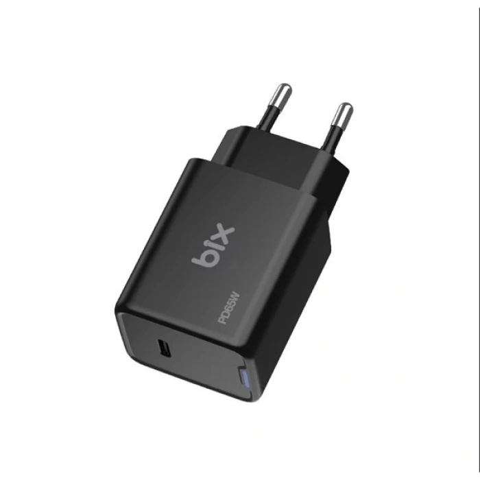 BİX BX1P65G-BK 65W ŞARJ ADAPTÖR (TYPE-C) Siyah PPS ÖZELLİKLİ