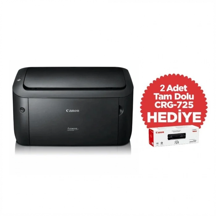 CANON i-SENSYS LBP6030B, Lazer Yazıcı (Siyah), Orjinal +2adet CRG725 Toner Hediyeli (Dakikada 18 Sayfa) ORİJİNAL TONERLİ
