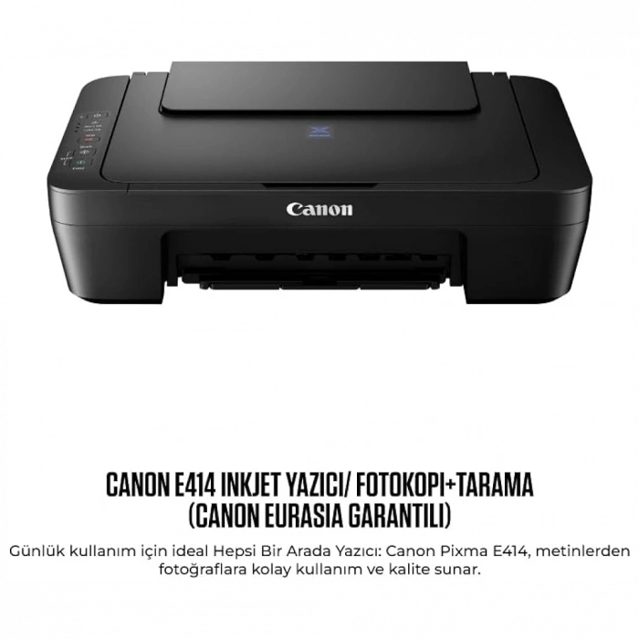 CANON PIXMA E414, Renkli, Kartuşlu, Yazıcı, Tarayıcı, Fotokopi, Usb ORİJİNAL MÜREKKEP