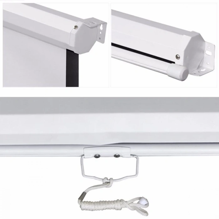 Codegen FAX-30 300x225 cm Storlu Manuel Fiber Glass Projeksiyon Perdesi (Arkası Siyah Fonlu)