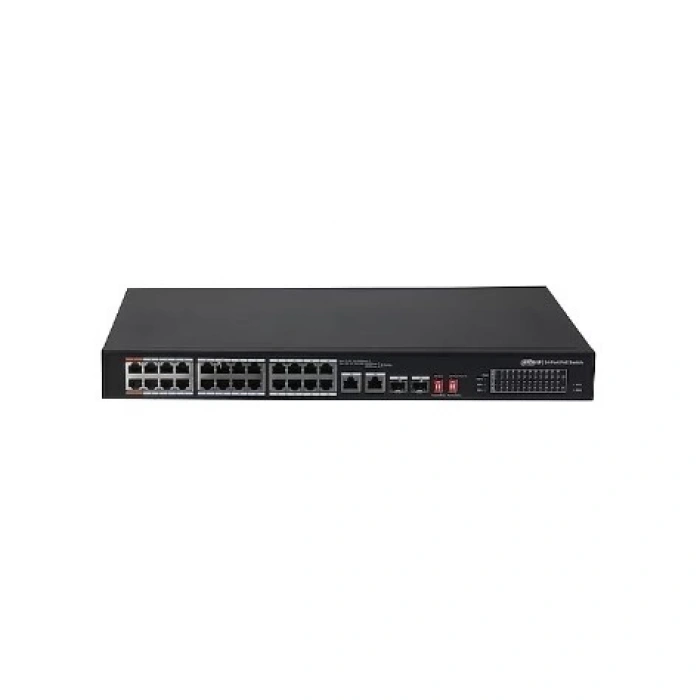 DAHUA 24port 240w FULL PoE PFS3226-24ET-240 10/100 2X UPLINK-2X SFP Yönetilemez Switch