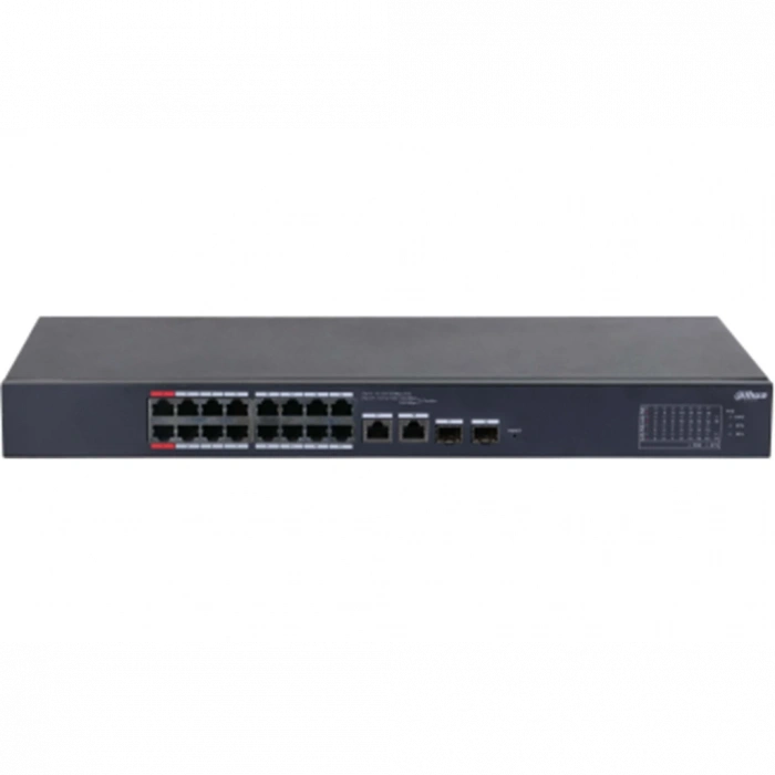 DAHUA CS4218-16ET-240, 16Port, Megabit, PoE 240W, 2 Port SFP Gigabit Combo, Cloud Yönetilebilir, Switch
