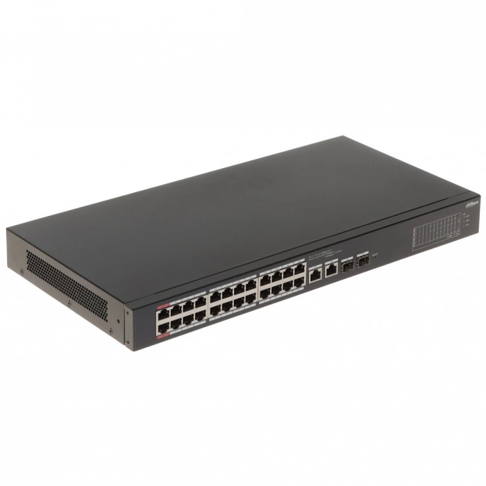 DAHUA CS4226-24ET-375, 24Port, Megabit, PoE 375W, 2 Port Gigabit Lan, 2 Port SFP Gigabit Combo, Cloud Yönetilebilir, Switch