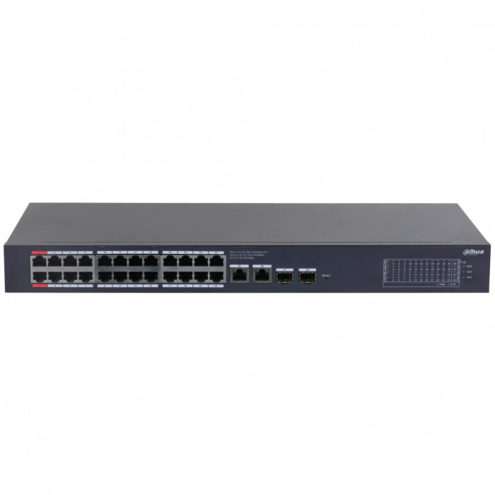 DAHUA CS4228-24GT-375, 24Port, Gigabit, PoE 375W, 2 Port Uplink, 2 Port SFP Gigabit Combo, Cloud Yönetilebilir, Switch